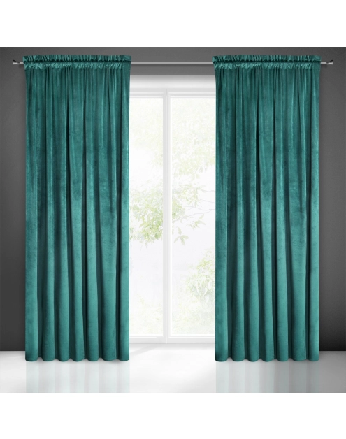 Zdjęcie: Zasłona gotowa Melanie na taśmie 140x270 cm turkusowy EUROFIRANY