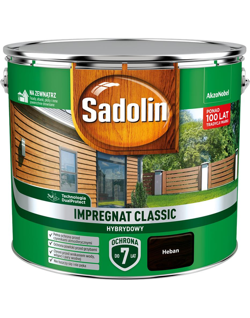 Zdjęcie: Impregnat Classic Hybrydowy heban 9 L SADOLIN