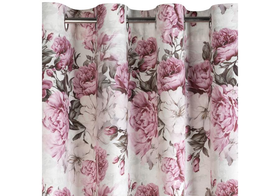 Zdjęcie: Zasłona gotowa Peony 140x250 cm kremowo-różowy EUROFIRANY