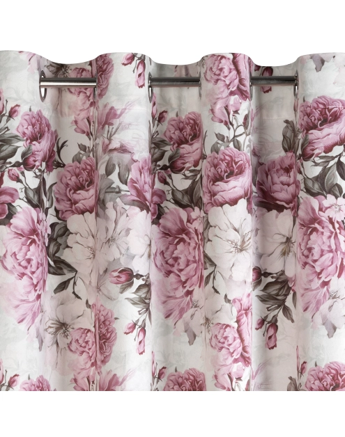 Zdjęcie: Zasłona gotowa Peony 140x250 cm kremowo-różowy EUROFIRANY