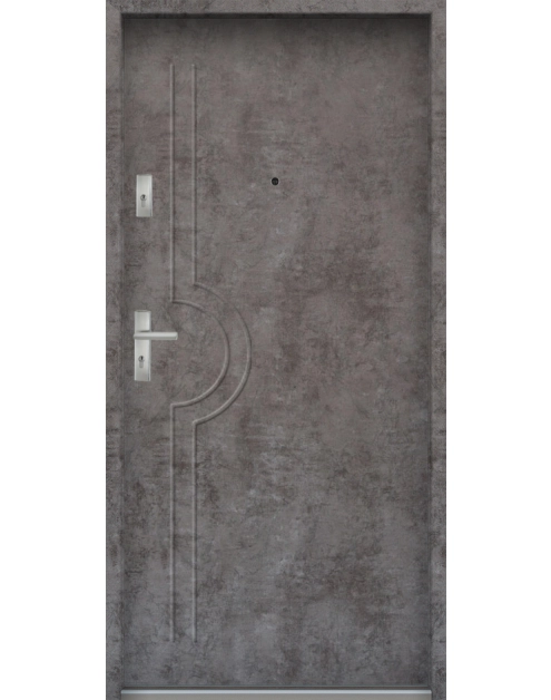 Zdjęcie: Drzwi wejściowe do mieszkań Bastion N-03 Beton ołówkowy 80 cm prawe OSPŁ KR CENTER