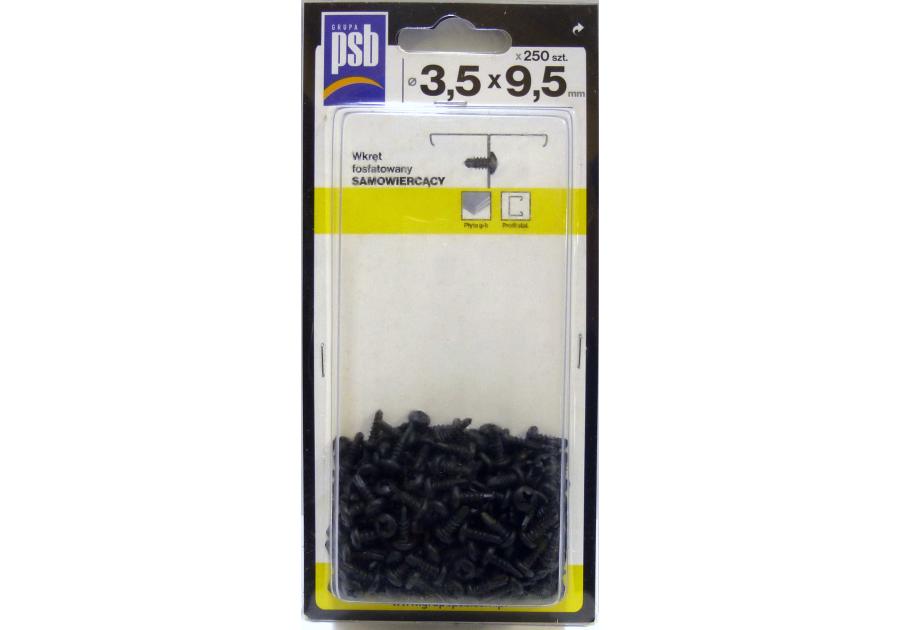 Wkręt fosfatowany samowiercący 3,5x9,5 mm - 250 szt. SILA