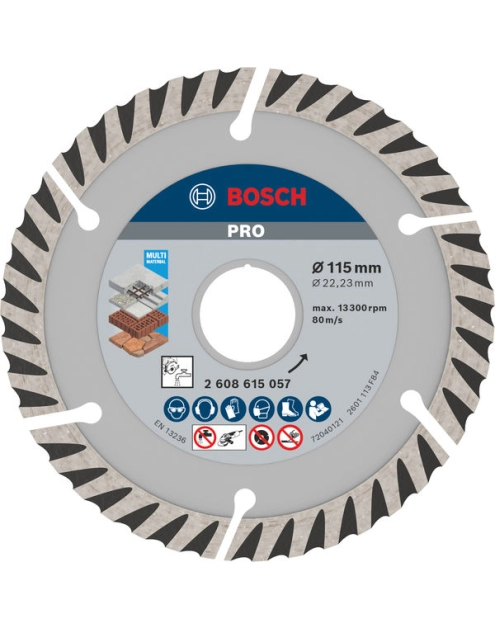 Zdjęcie: Tarcza diamentowa do cięcia różnych materiałów 115x22,23 mm BOSCH