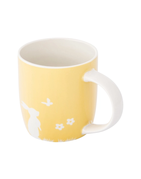 Zdjęcie: Kubek baryłka szeroka 360 ml dekoracja zajączek z motylem żółty ALTOM DESIGN