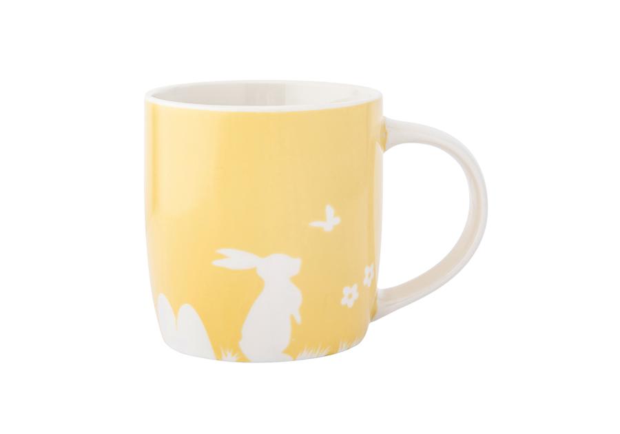 Zdjęcie: Kubek baryłka szeroka 360 ml dekoracja zajączek z motylem żółty ALTOM DESIGN