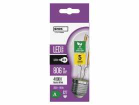 Żarówka LED Filament A60, E27, 3,8 W (60 W), 806 lm, neutralna biel EMOS