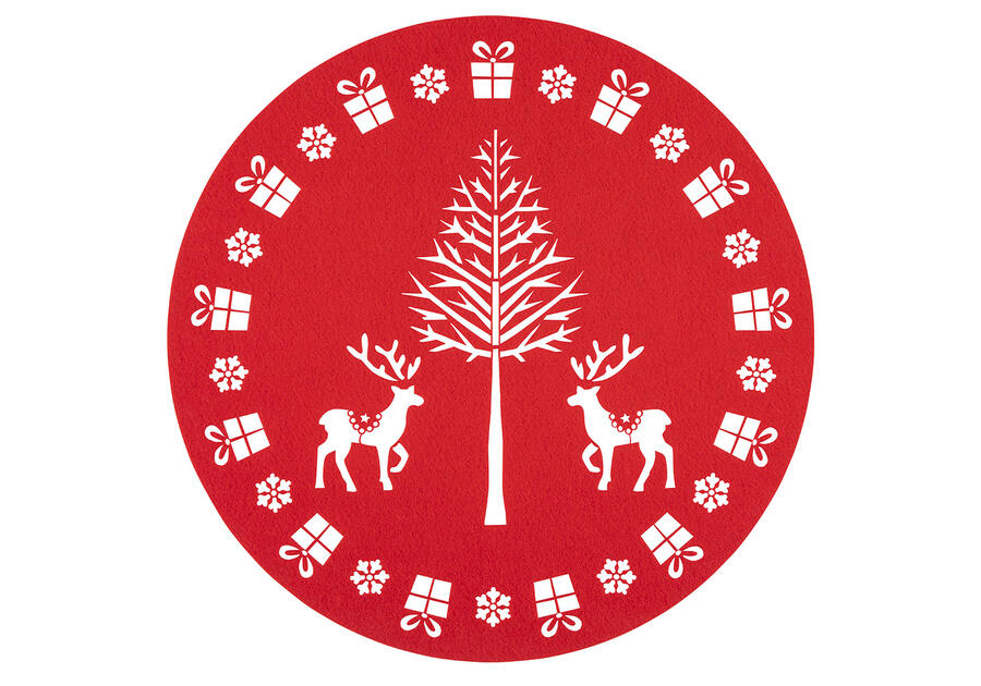 Zdjęcie: Mata filcowa okrągła średnica 35 cm dekor Christmas Tree Czerwona ALTOMDESIGN