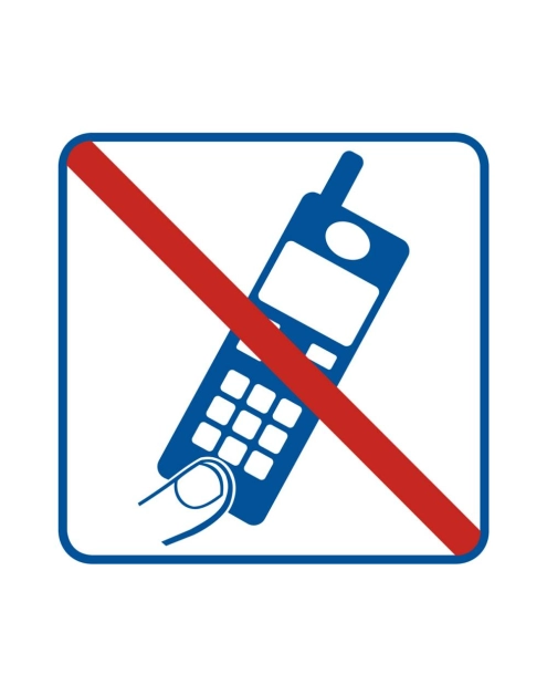 Zdjęcie: Oznaczenie "Zakaz używania telefonów komórkowych" 14,8x14,8 cm METRO