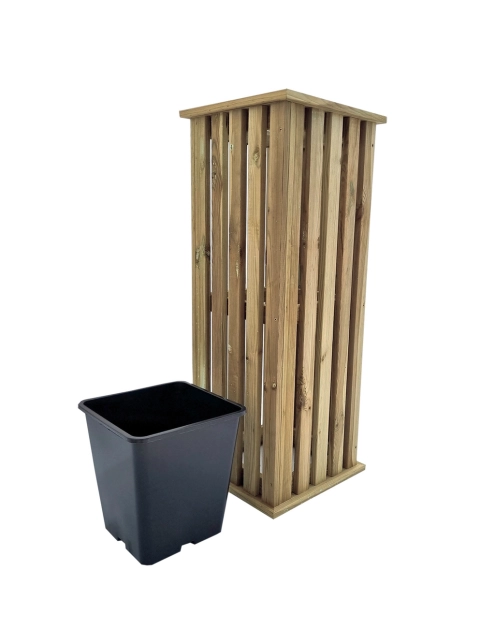 Zdjęcie: Donica drewniana Talia Planter 32,5 x 32,5 x 65 cm, naturalny NORTENE