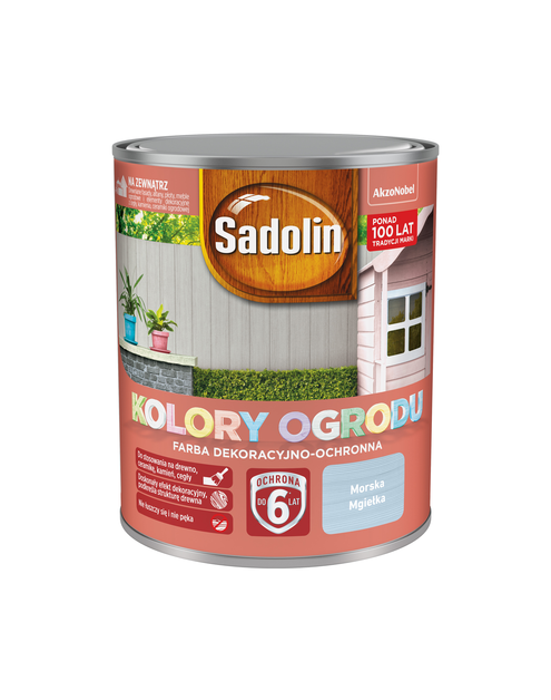 Zdjęcie: Farba do drewna Kolory ogrodu 0,7 L morska mgiełka SADOLIN