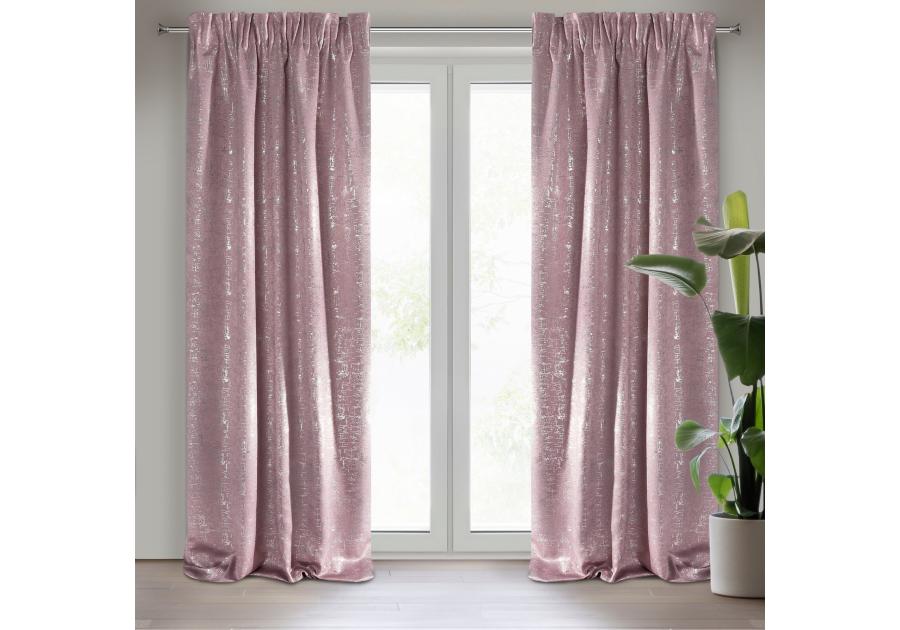 Zdjęcie: Zasłona gotowa Esin na taśmie 140x270 cm różowy EUROFIRANY