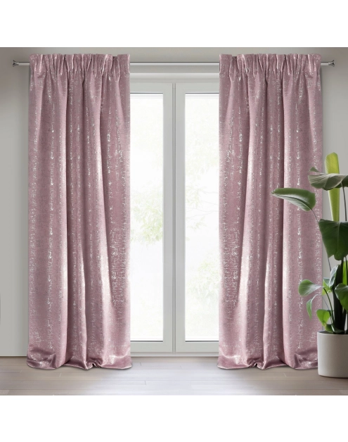 Zdjęcie: Zasłona gotowa Esin na taśmie 140x270 cm różowy EUROFIRANY