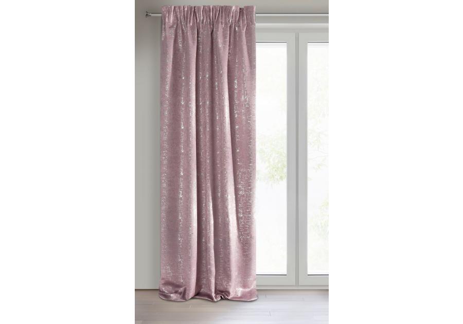 Zdjęcie: Zasłona gotowa Esin na taśmie 140x270 cm różowy EUROFIRANY