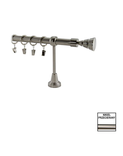 Zdjęcie: Karnisz podwójny Valentina fi 19 mm - 480 cm tubo nikiel KARWEL