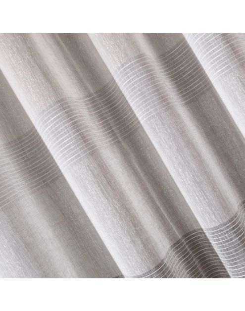 Zdjęcie: Zasłona Erli 140x250 cm kremowo-grafitowa na przelotkach EUROFIRANY