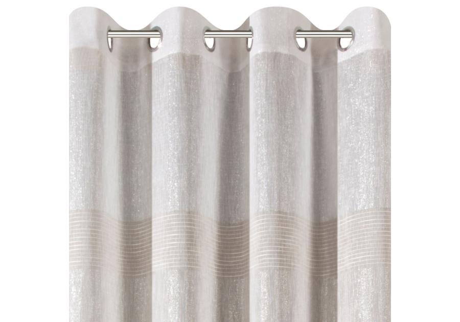 Zdjęcie: Zasłona Erli 140x250 cm kremowo-grafitowa na przelotkach EUROFIRANY