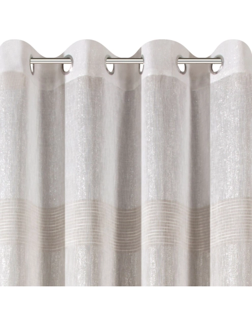 Zdjęcie: Zasłona Erli 140x250 cm kremowo-grafitowa na przelotkach EUROFIRANY