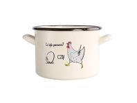 Zdjęcie: Garnek Kokoszka smakoszka prosty 20 cm - 4,8 L kremowy dekoracja co było pierwsze? SILESIA