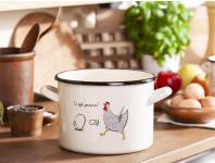 Zdjęcie: Garnek Kokoszka smakoszka prosty 20 cm - 4,8 L kremowy dekoracja co było pierwsze? SILESIA