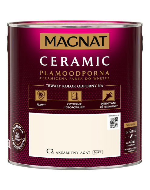 Zdjęcie: Farba ceramiczna 2,5 L aksamitny agat MAGNAT CERAMIC