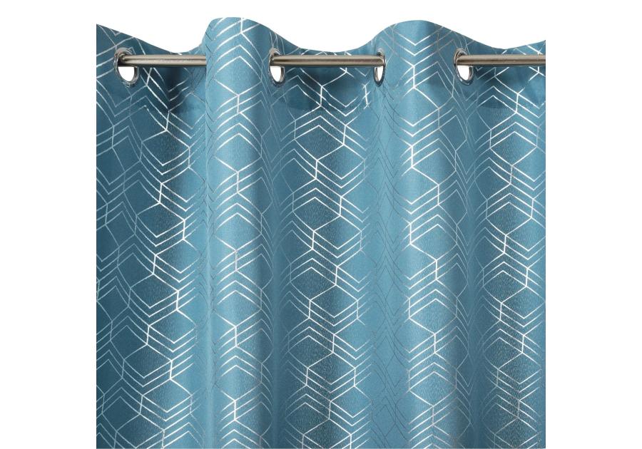Zdjęcie: Zasłona Noelia 140x250 cm niebieska na przelotkach EUROFIRANY
