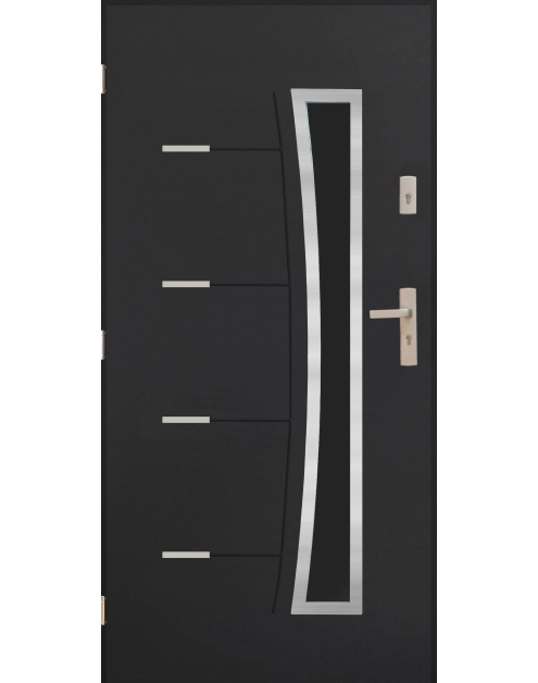 Zdjęcie: Drzwi zewnętrzne bristol antracyt 80l komplet PANTOR