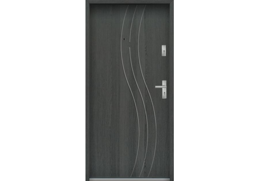 Zdjęcie: Drzwi wejściowe do mieszkań Bastion N-07 Grafit 80 cm lewe OSP KR CENTER