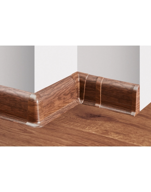 Zdjęcie: Narożnik zewnętrzny + element mocujący RAK do listwy przypodłogowej  Pecan Mat 2 szt. CEZAR