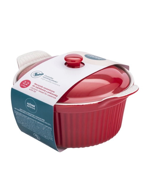 Zdjęcie: Naczynie ceramiczne do zapiekania z pokrywką Red Chilli 27,5x22,5x12 cm - 2,2 L ALTOMDESIGN