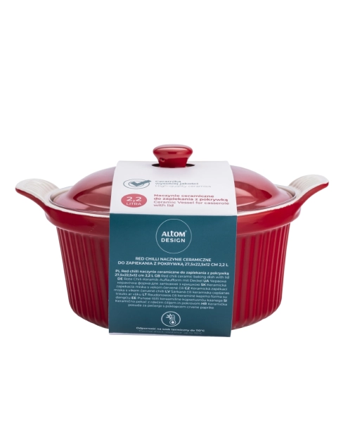 Zdjęcie: Naczynie ceramiczne do zapiekania z pokrywką Red Chilli 27,5x22,5x12 cm - 2,2 L ALTOMDESIGN