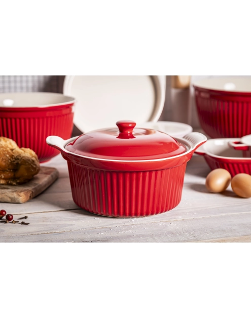 Zdjęcie: Naczynie ceramiczne do zapiekania z pokrywką Red Chilli 27,5x22,5x12 cm - 2,2 L ALTOMDESIGN