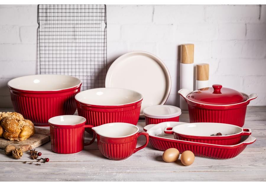 Zdjęcie: Naczynie ceramiczne do zapiekania z pokrywką Red Chilli 27,5x22,5x12 cm - 2,2 L ALTOMDESIGN