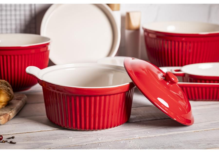 Zdjęcie: Naczynie ceramiczne do zapiekania z pokrywką Red Chilli 27,5x22,5x12 cm - 2,2 L ALTOMDESIGN