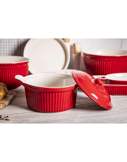 Zdjęcie: Naczynie ceramiczne do zapiekania z pokrywką Red Chilli 27,5x22,5x12 cm - 2,2 L ALTOMDESIGN