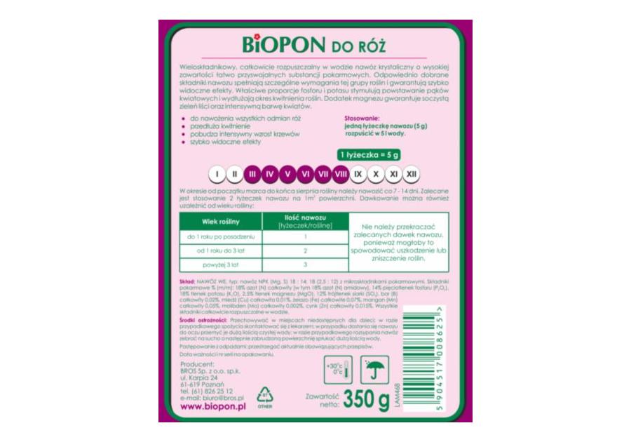 Zdjęcie: Koncentrat rozpuszczalny do róż 350 g BOPON
