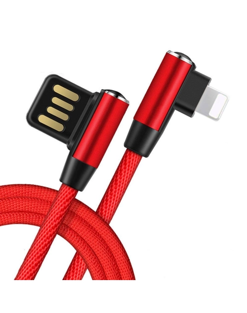 Zdjęcie: Kabel USB - lightning kątowy czerwony 1 m LB0151 LIBOX