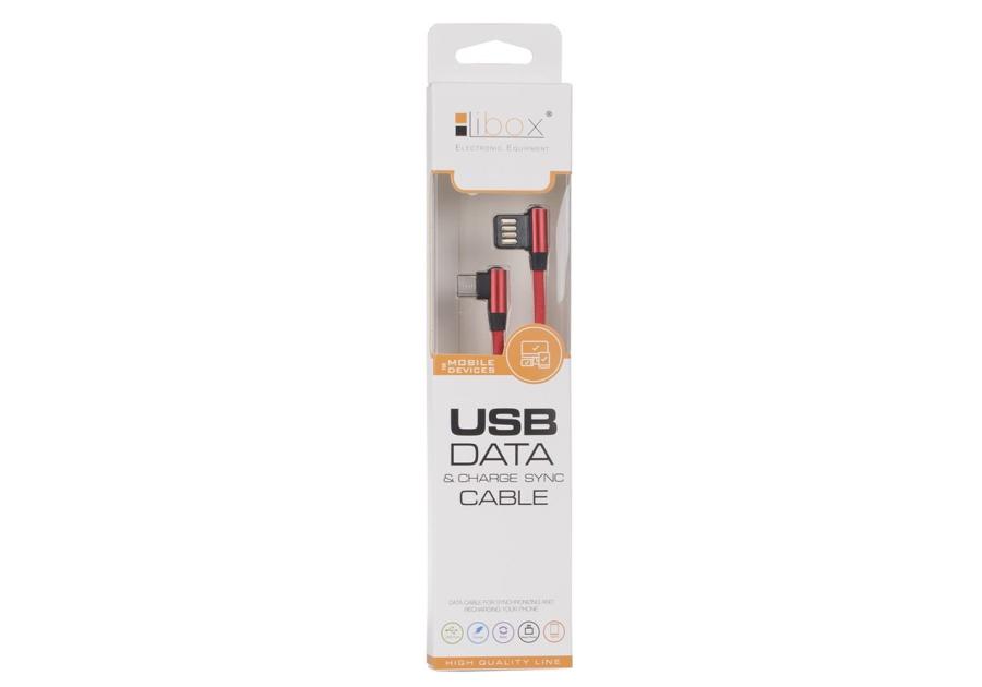 Zdjęcie: Kabel USB - lightning kątowy czerwony 1 m LB0151 LIBOX