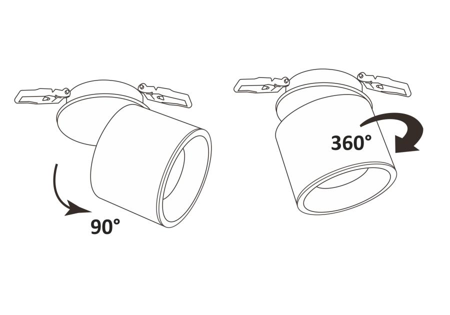 Zdjęcie: Oczko przegubowe podtynkowe Haron 15 W białe POLUX