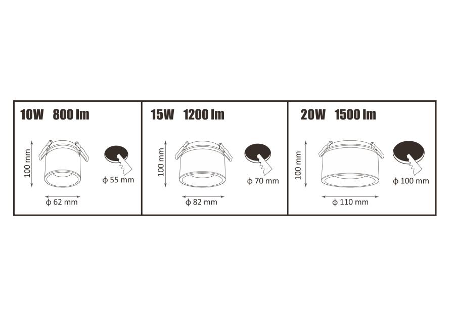 Zdjęcie: Oczko przegubowe podtynkowe Haron 15 W białe POLUX
