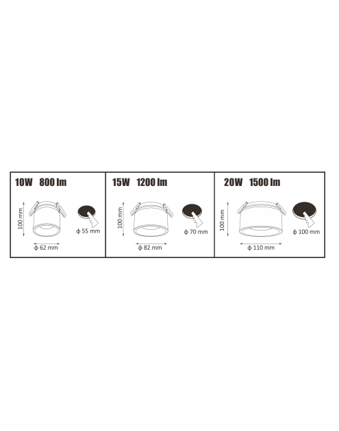 Zdjęcie: Oczko przegubowe podtynkowe Haron 15 W białe POLUX