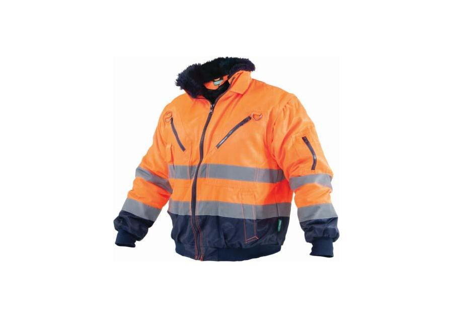 Zdjęcie: Kurtka robocza pilotka odblaskowa Pilot hi-vis pomarańczowa XL STALCO PREMIUM