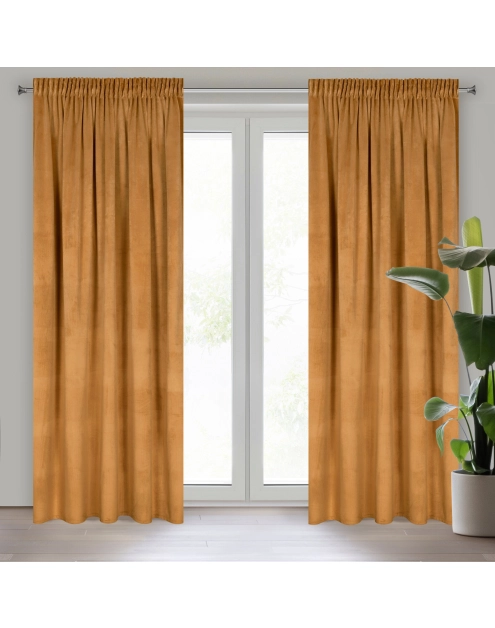 Zdjęcie: Zasłona gotowa Melanie na taśmie 140x270 cm miodowy EUROFIRANY