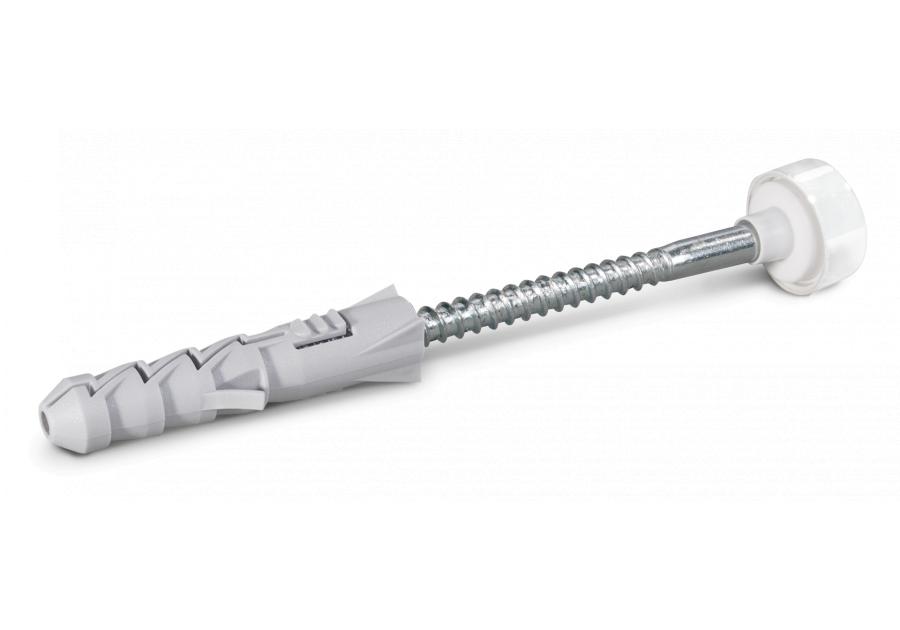 Zdjęcie: Mocowanie do WC KPM srebrny kapturek wkręt 6x80 mm z łbem sześciokątnym 2 szt. RAWLPLUG