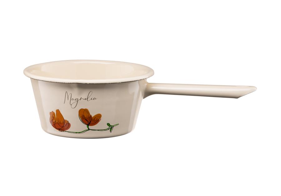 Zdjęcie: Rondel emaliowany z rączką Flores 14 cm/0,6 L wzór 1 GALICJA