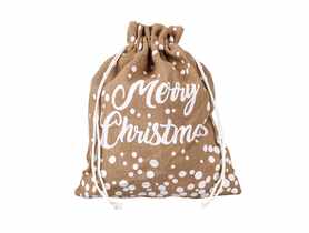 Worek jutowy świąteczny Merry Christmas 45x40 cm TIN TOURS