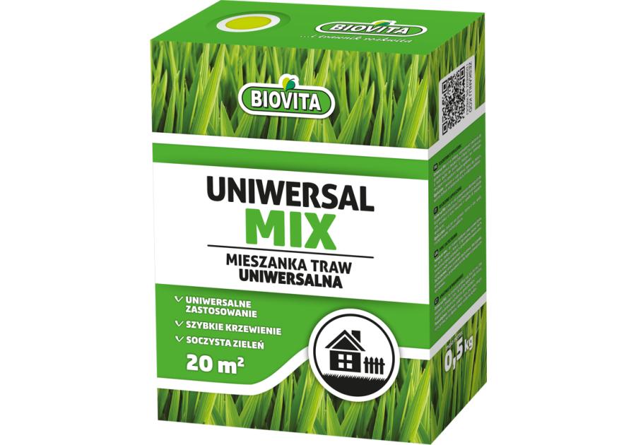 Zdjęcie: Mieszanka nasion traw uniwersalmix 0,5 kg BIOVITA