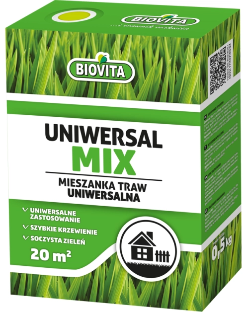 Zdjęcie: Mieszanka nasion traw uniwersalmix 0,5 kg BIOVITA
