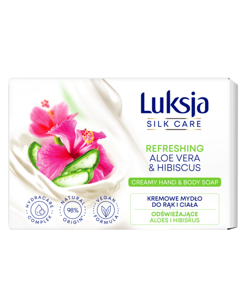 Zdjęcie: Mydło w kostce do rąk i ciała Silk Care aloes i hibiskus 0,01 kg LUKSJA