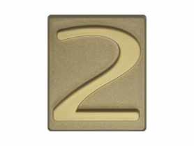 Cyfra 2 PCV samoprzylepna 4x4,7 cm oliwka DOMINO