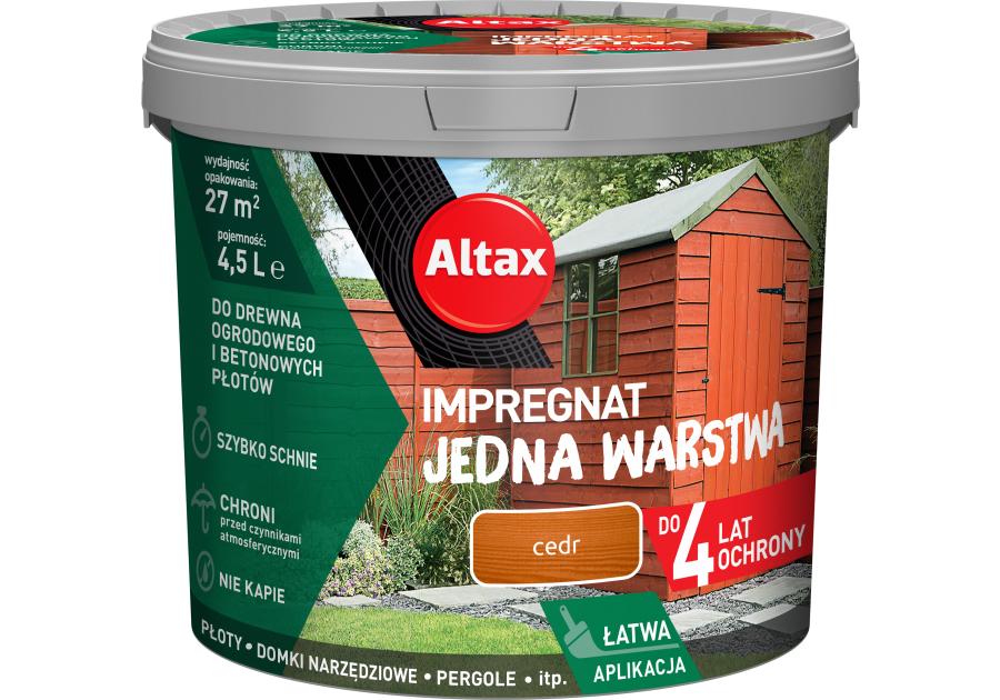 Zdjęcie: Impregnat Jedna Warstwa 4 lata 4,5 L cedr ALTAX